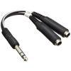 Kikutani TECH Conversion Cable, Stereo Phone Female X 1 To Mono Phone Female X 2, Black, YPO-03