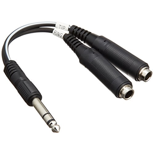 Kikutani TECH Conversion Cable, Stereo Phone Female X 1 To Mono Phone Female X 2, Black, YPO-03