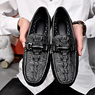 Crocodile Pattern Loafers Shoes Men 2024 Spring Clasicc Comfy Man Flat Moccasin Fashion Shoes Men Slip-on Boat Shoes Casual Shoe