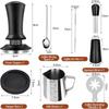 Coffee Tamper with Scale Adjustable Press-Type Distributor Constant Force Latte Art Tamper Tool Set Seven-piece Coffee Set with