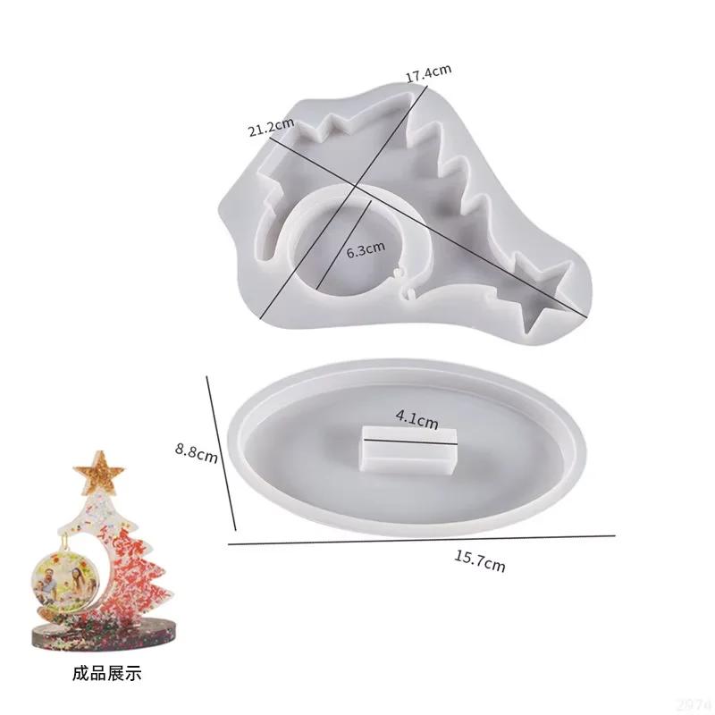 A Top Quality DIY Christmas Tree Photo Frame Silicone Mould Crystal Epoxy Craft Casting Mould Handmade Home Decoration Christmas