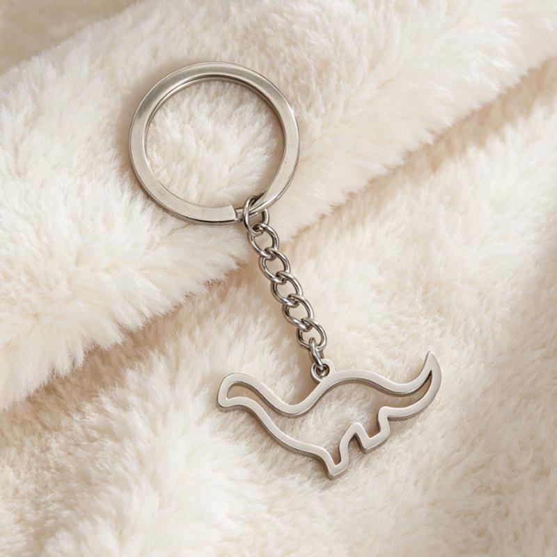 Stainless Steel Cartoon Lianglong Pendant Keychain - Colorfast Accessory