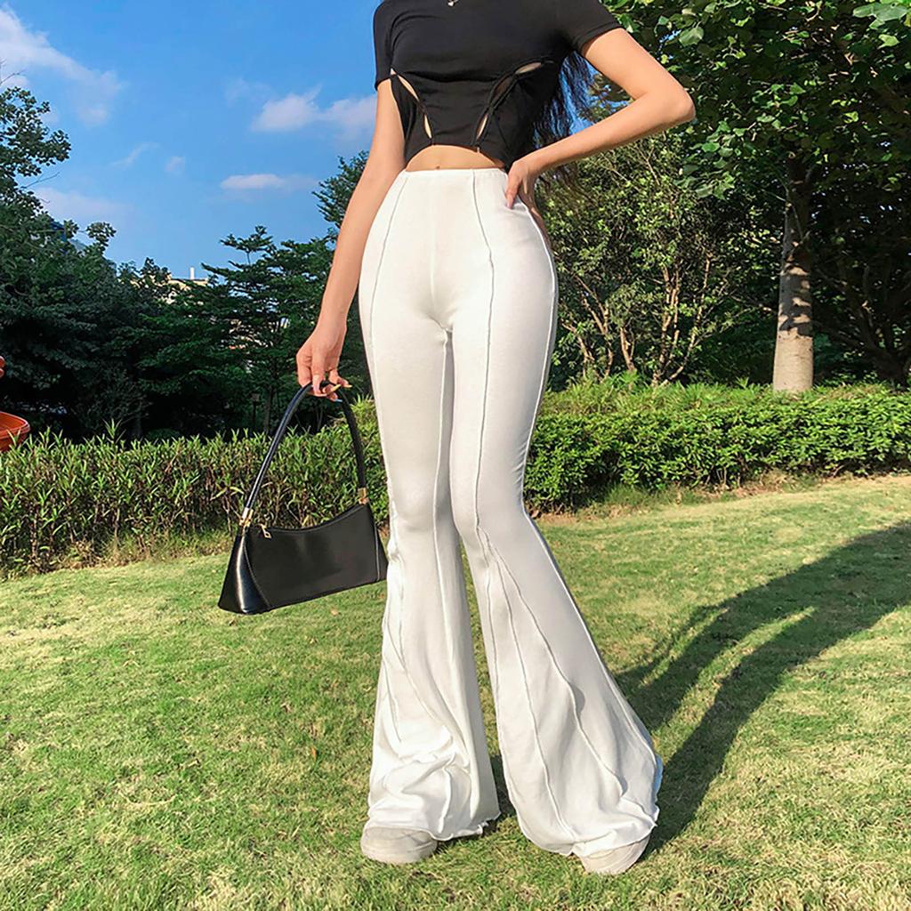 Moda Femenina Pantalones Acampanados De Baja Altura Pantalones Casuales de  Color Sólido comprar a buen precio — entrega gratuita, reseñas reales con  fotos — Joom