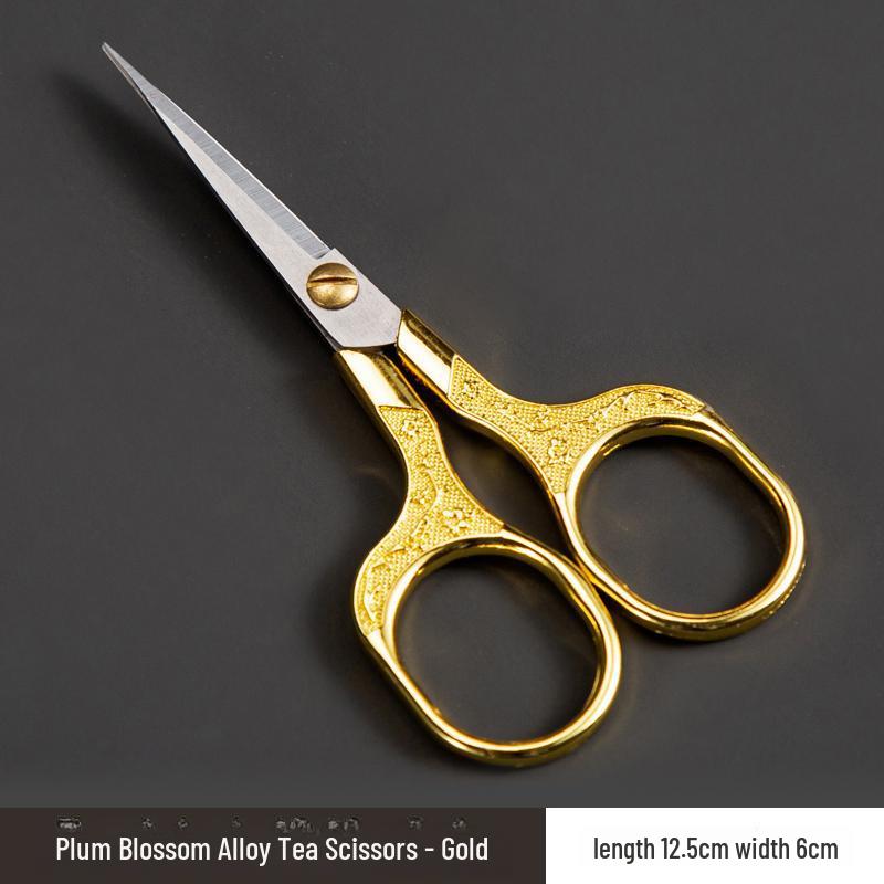 Plum Blossom Retro Embroidery Scissors - Stainless Steel, Portable for Cross Stitch and Thread Cutting