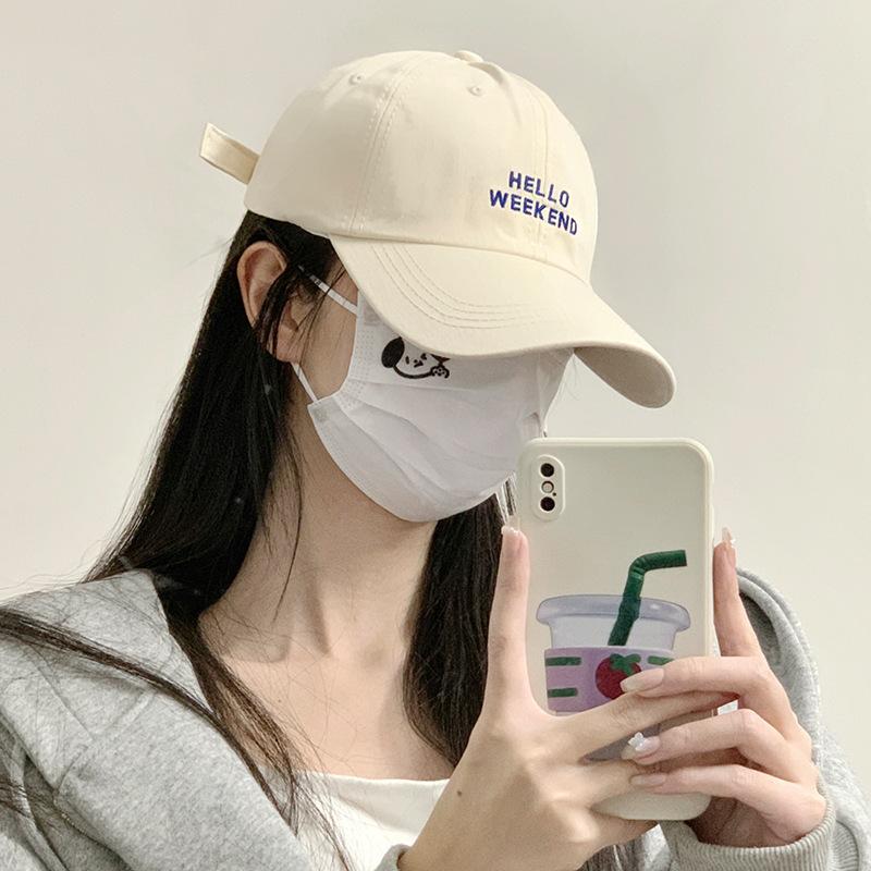 Women's New Spring and Summer Versatile Face  Big Head Circumference Letter Embroidered Baseball Hat Trendy
