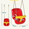 Children Outdoor Swing, High Backrest, Safety Bar, Red and Yellow