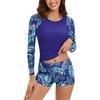 2023 Color Block Zipper Crew Neck Long Sleeve High Waist One-Piece Wetsuit