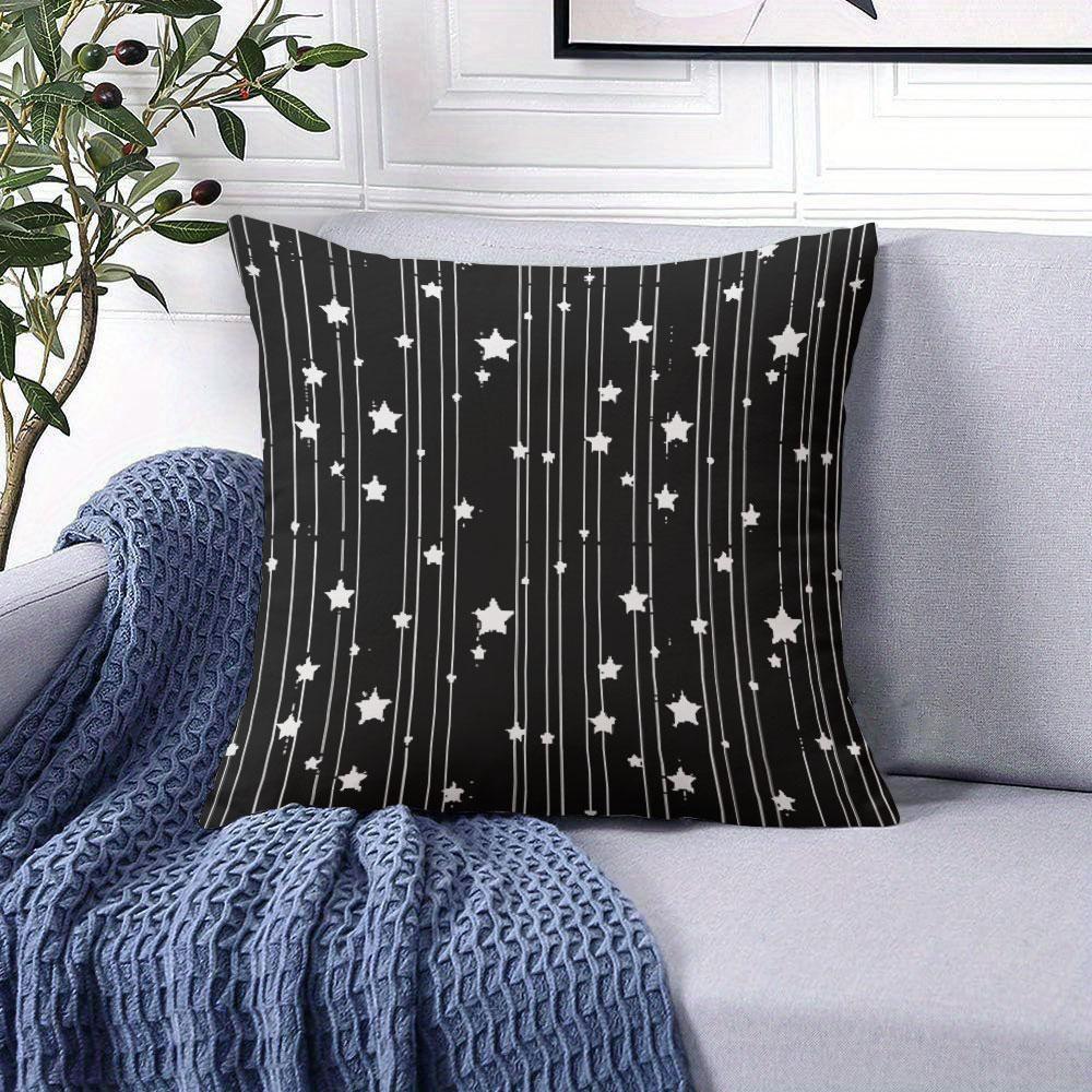 Starfall Stripe Square Jacquard Pillow Cover for Sofa Office Waist Cushion Cover Home Decorative Pillowcase