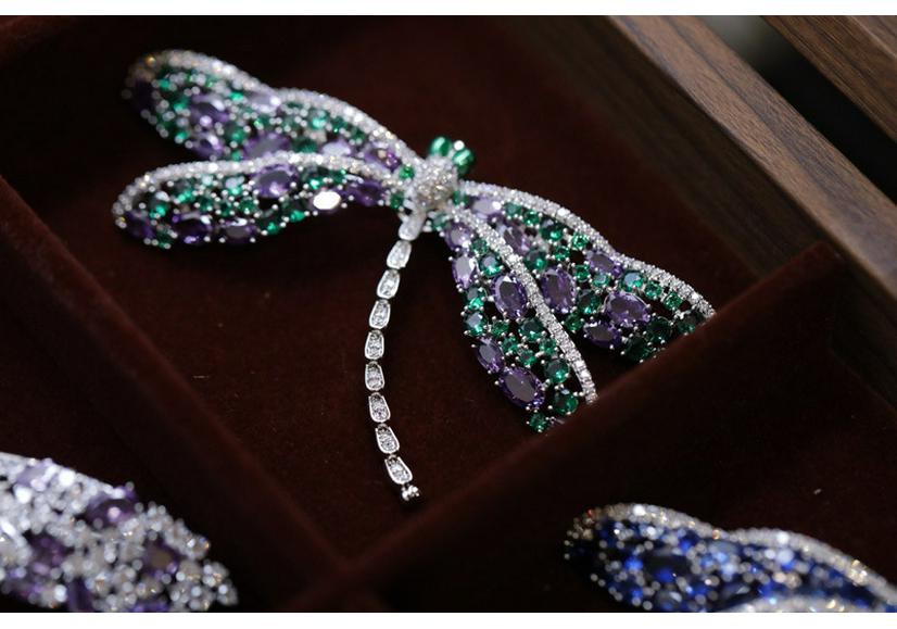 Bo Xin Yun Luxury Dragonfly Zirconia Brooch - Elegant Insect-Themed Accessory