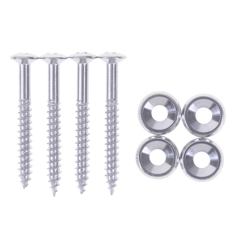 

4 шт. Наконечники/втулки и винты для крепления грифа электрогитары серебряный