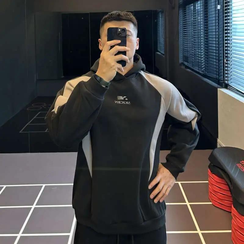 Large Size Men's Heavy Thick Hooded Sports Men's American Retro Training Long-sleeved Autumn and Winter Sweatshirt