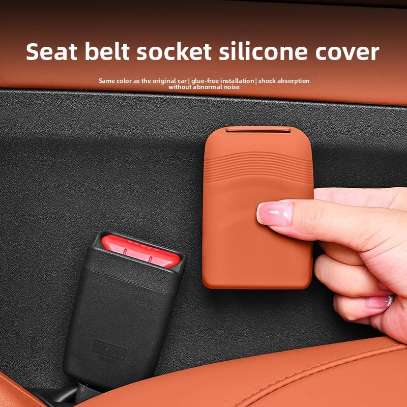 Silicone Universal Car Seat Belt Socket Protective Cover Car Safety Seat Belt Anti-Scratch Cover Button Protective Case