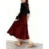 Half Skirt Women Cotton Casual Versatile Elastic Vintage Literary Classic Skirt Loose Comfortable Plaid Skirt