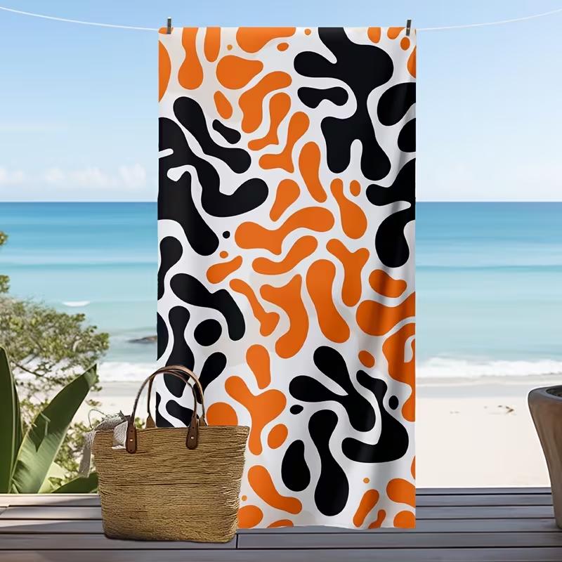 Modern Abstract Art Coral Print Beach Towel Large Soft Absorbent Towel for Beach Pool Camping Travel Summer Vacation