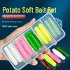 Leurre souple luminous salé pour la pêche: Ver pour Black Bass à Coulée Lente avec Odeur de Poisson