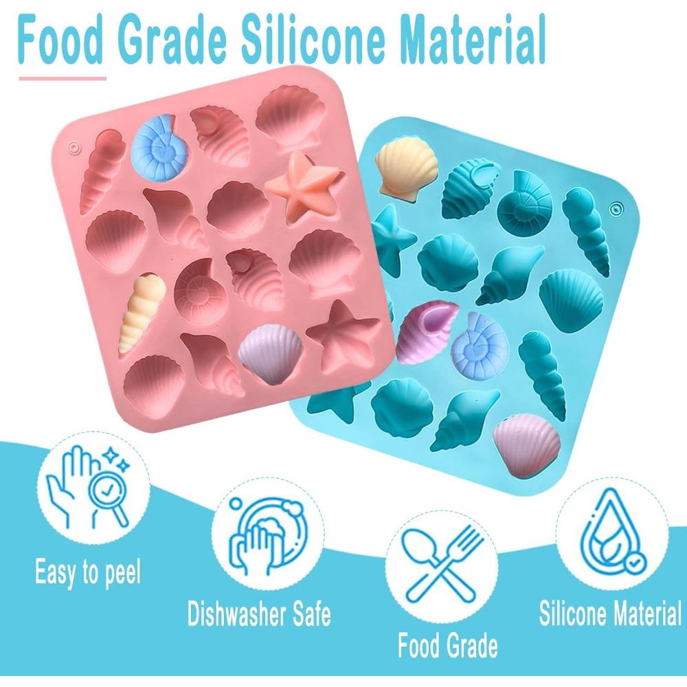 Seashell Beach Chocolate Silicone Molds Ocean Themed Cake Baking Molds for Candy Fondant Cupcake Cookie Dessert DIY Suppies