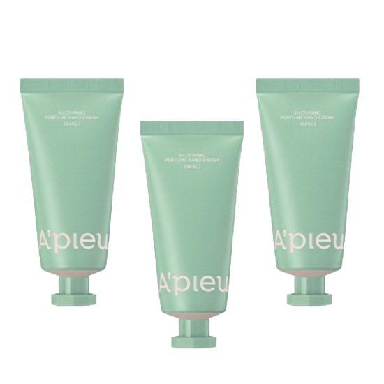 A pieu Juicy Pang Perfume Hand Cream – Basil Scented Moisturizing Hand Cream 30ml (Set of 3)