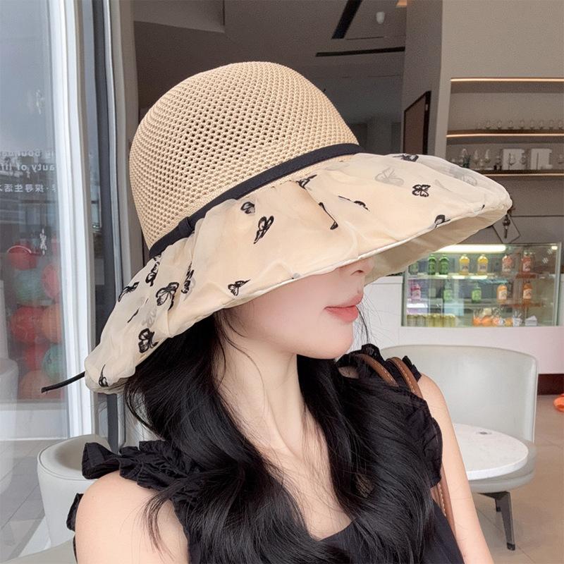 2025 New Big Eaves Bucket Hat Summer Sunscreen Sunshade Sun Hat Outdoor Foldable UV Protection