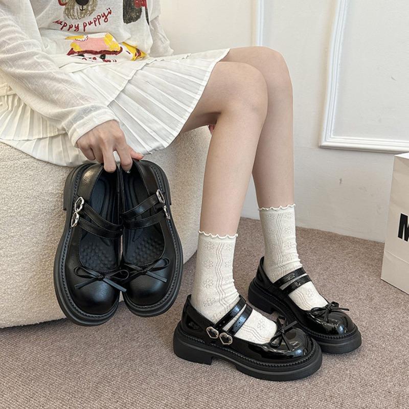 Small leather shoes women's new summer retro platform college style Mary Jane single shoes with skirt round head