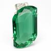 Lab Created Green Emerald 104ct 925 Sterling Silver Pendant Certified