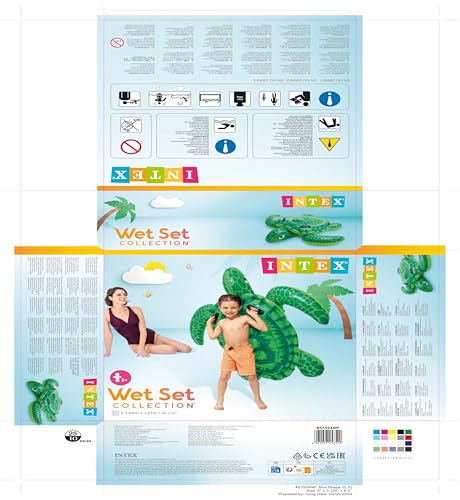 INTEX Lil' Sea Turtle Ride-On Float, 150 x 127 cm, 57524 [Official Japanese Product]