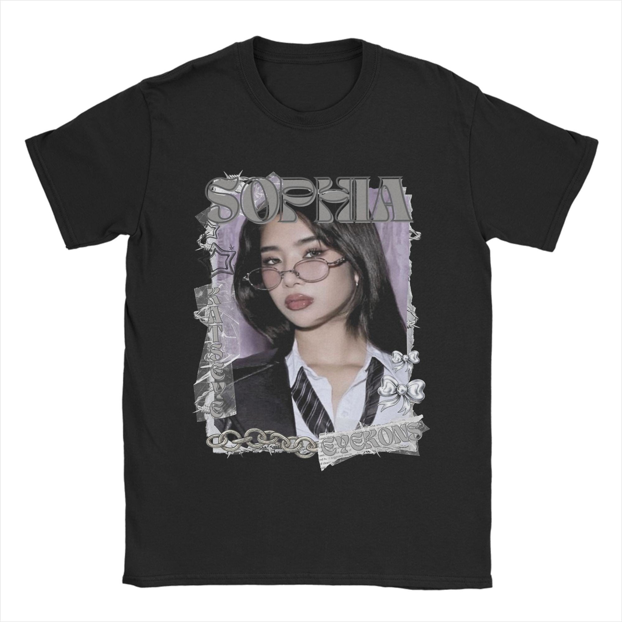 

KATSEYE Yoonchae Kpop Y2K Group T Shirt Men s Pure Cotton Hipster T-Shirts Crew Neck Tees Short Sleeve Clothing 6XL XL