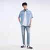 JOEONE Men's Short Sleeve Denim Shirt