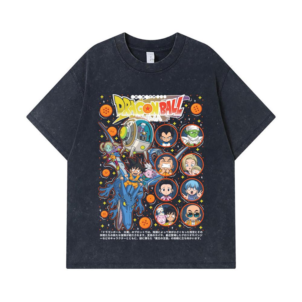 275 GSM Washed T-shirts 100% Cotton Dragon Ball V31 Daima Print Unisex Heavy Cotton T Shirt