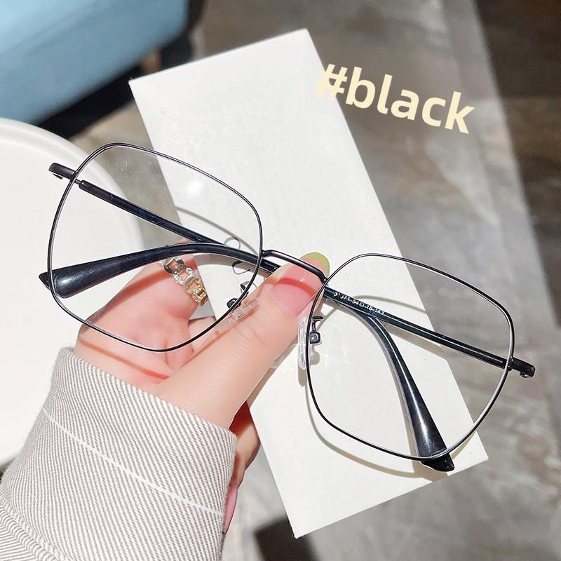 

Minimalist Unisex Square Frame Glasses With Blue Light Filter For Computer Use And Daily Activities чёрный