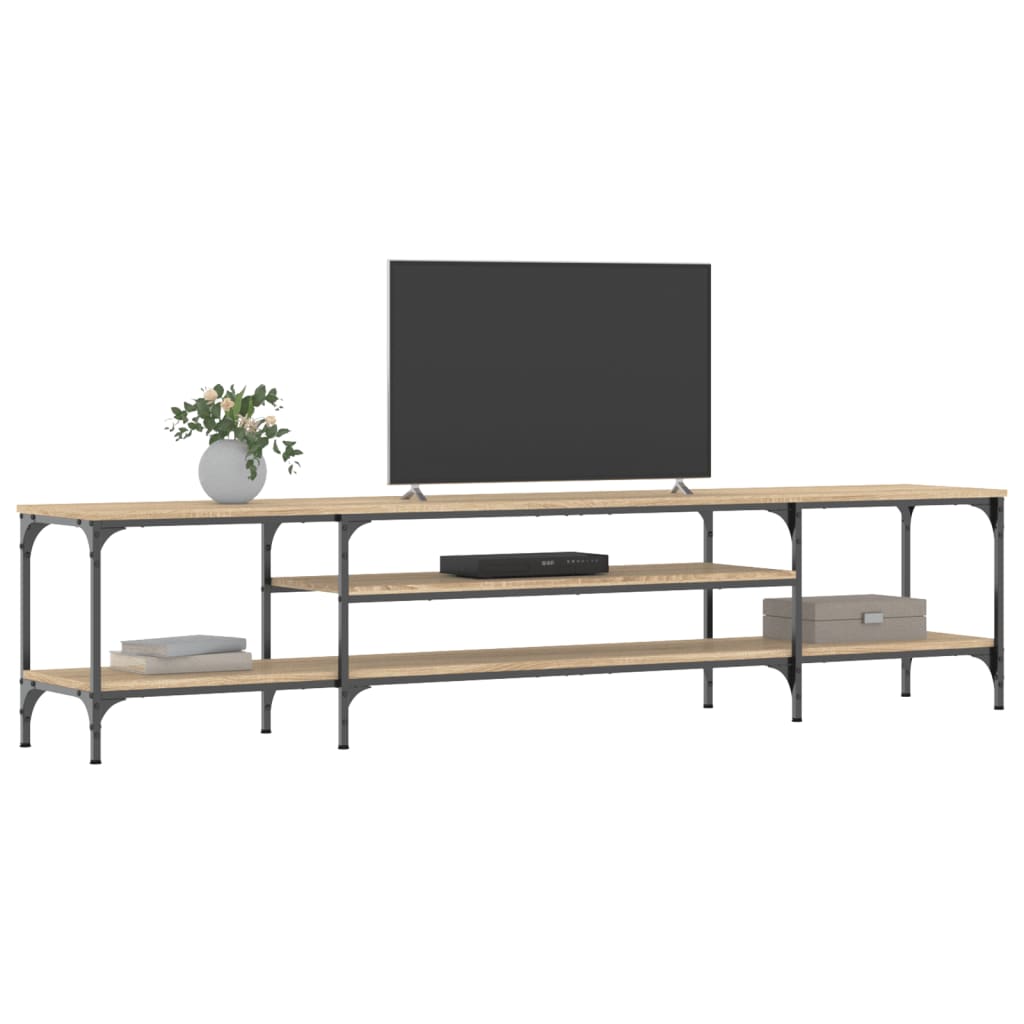 TV Cabinet Sonoma Oak 201 x 35 x 45 cm Particleboard & Iron