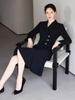 2025 Spring Hepburn Style Women's Black Fishtail Suit Dress: Elegant and Professional