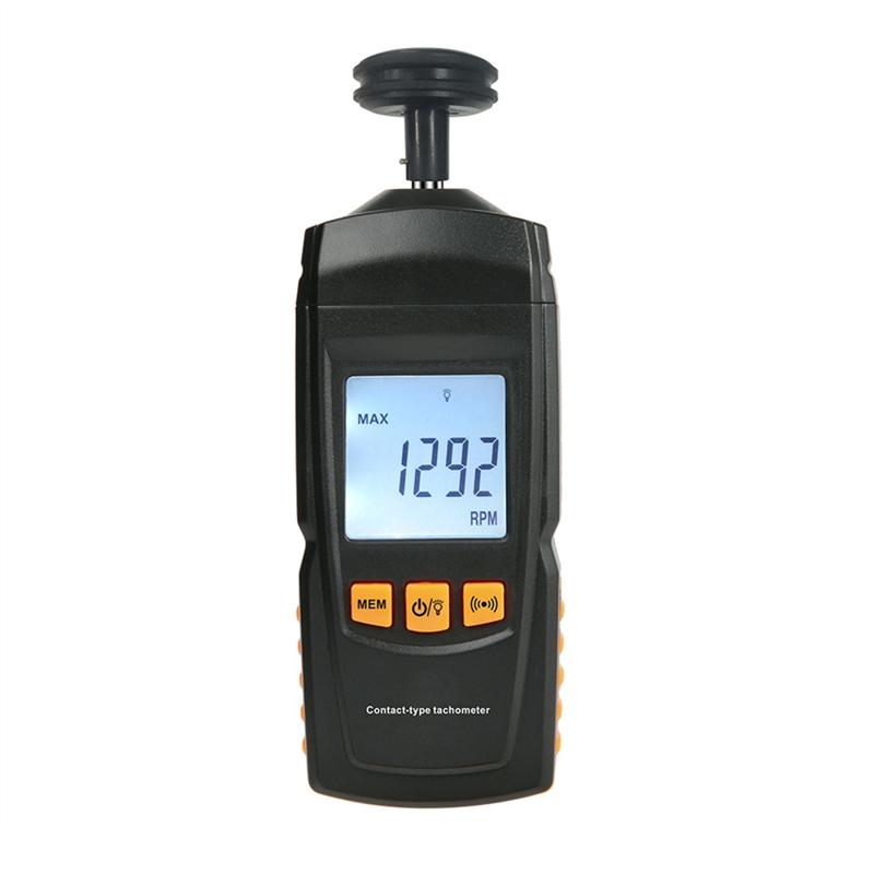 A58X-Digital Handheld Tachometer Contact Type Tach RPM Tester Speedometer For Motors Wide Range 0.5-19999 RPM Measurement