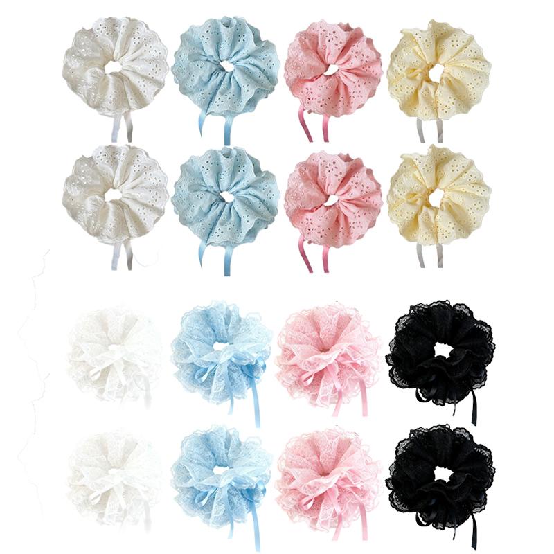 Lace Drawstring Hair Ring Women Big Size High-end Feel Versatile Sweet Hair Accessories