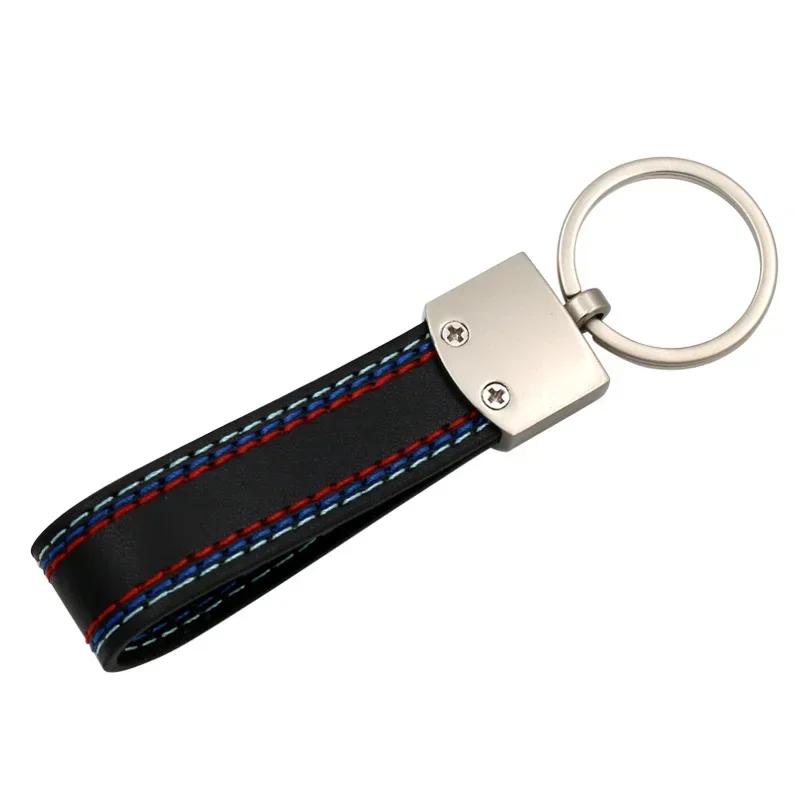 2025 E46 For BMW 1pcs leather Car keychain metal Car key ring styling For bmw M Sticker e46 e90 f20 e60 e39 f10 X1 X3 X4 X5 X6 X