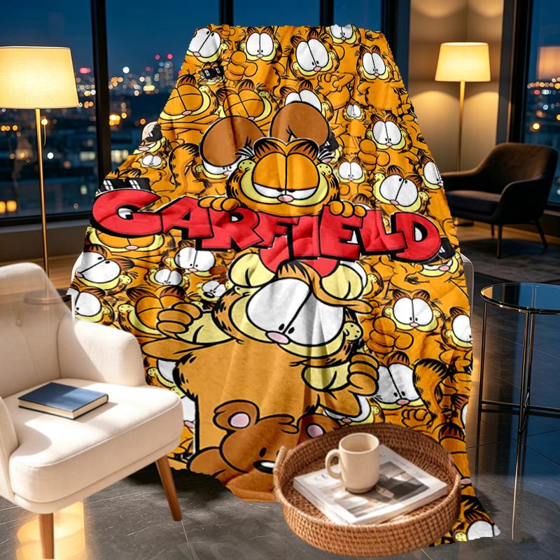 Garfield Print Blanket - Soft & Comfortable, for Bedroom, Travel, Sofa, Home Decoration - Birthday Christmas Gift for Friend