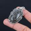 925 Silver Black Fossil Coral Stone Wedding Engagement Boho New Pendant Jewelry