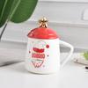Creative Christmas Gift Mug Ceramic Cup Nordic Couple Water Cup Coffee Cup with Lid Spoon Breakfast Cup