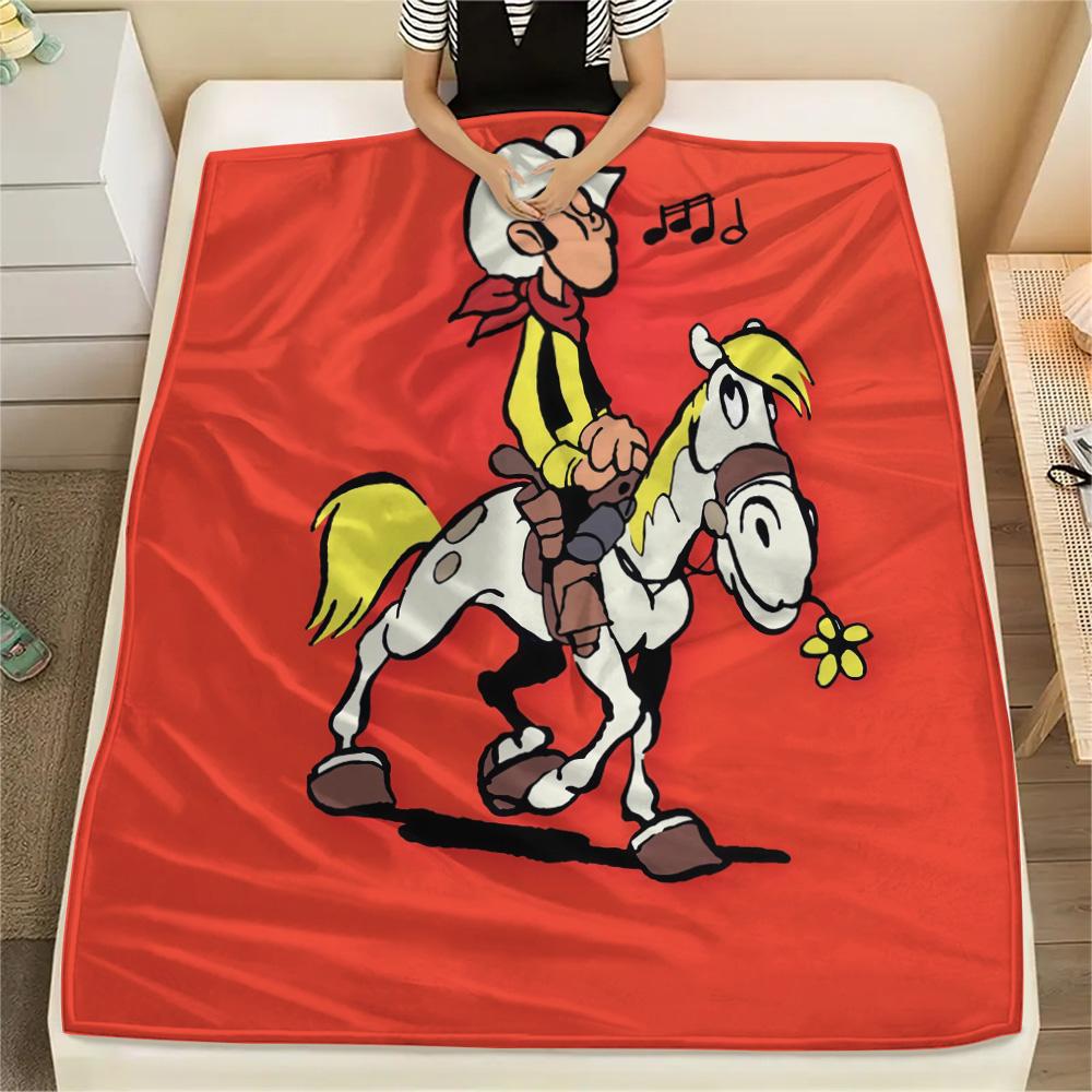 Lucky Luke2 Flannel Blanket, High Quality Comfortable for All Seasons, Home Decor, Warmth and Comfort