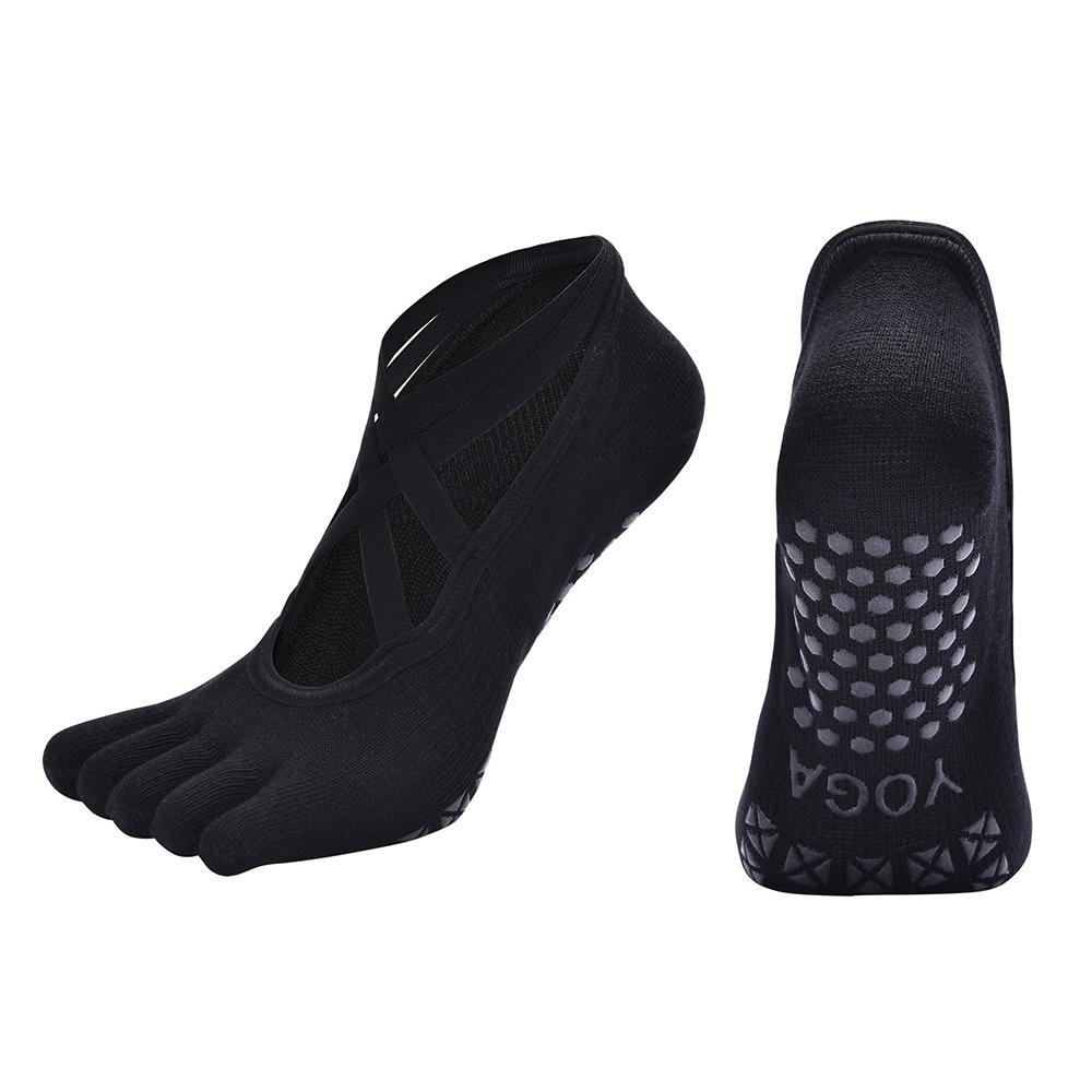 Multicolor Anti Slip Pilates Socks Silicone Grip Non-Slip Yoga Sock  Pilates Practice чёрный
