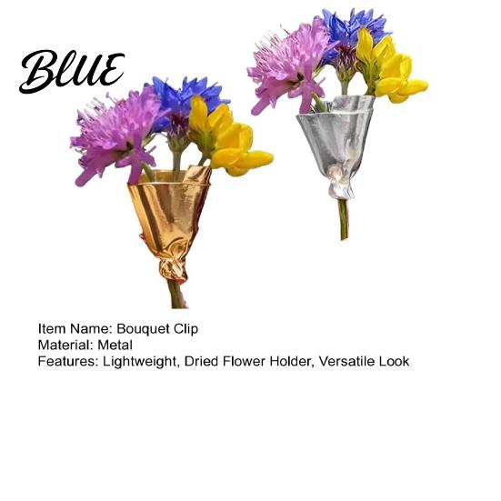 Bouquet Clip Brooch 2Pcs Artful Flower Vase Real/Dried Holder Exquisite