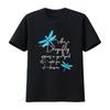 Dragonfly Shirt for Women Spiritual Faith Dragonflies Lovers Round Neck T Black Vintage Washed Streetwear Unisex Stretched