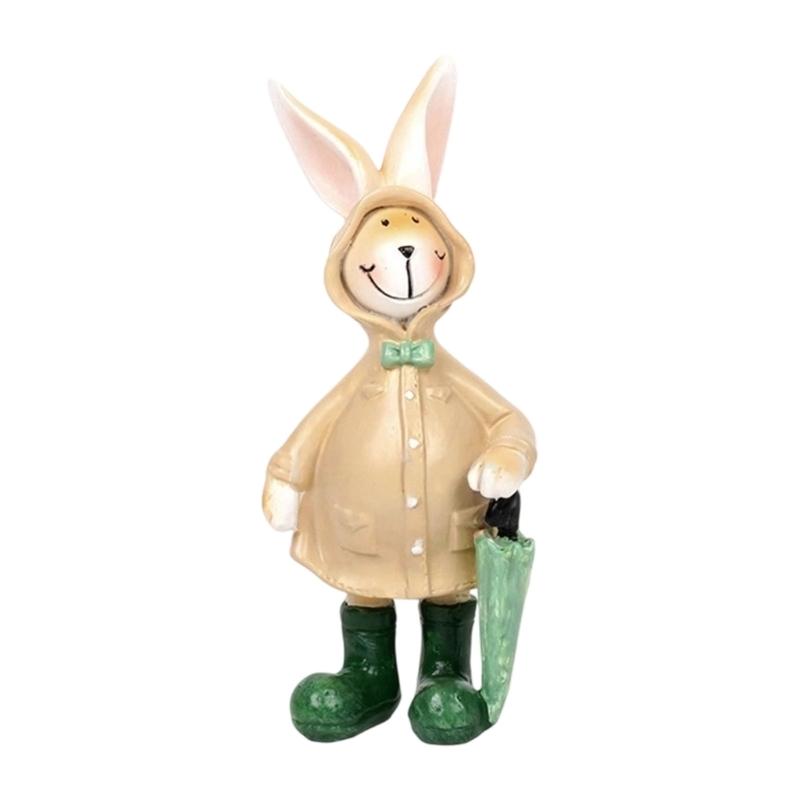 Resin Bunnies Figurine Easter Rabbit Statue Indoor Easter Decoration Modern Art Spring Home Decors,Bunnies Sculpture