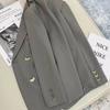Women S Loose Fit Casual Brown Blazer For Spring Autumn Slimming Elegant Small Size