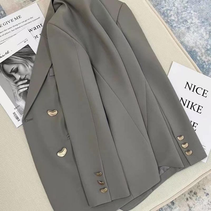 Women S Loose Fit Casual Brown Blazer For Spring Autumn Slimming Elegant Small Size
