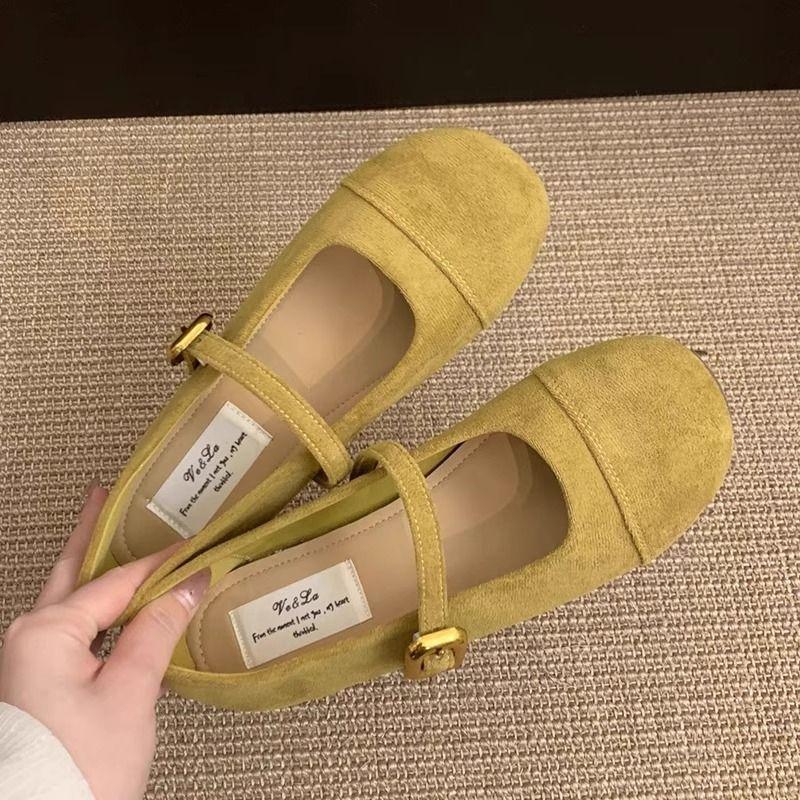 Shallow single shoes women's spring new retro gentle fairy Mary Jane women's shoes flat beanie shoes