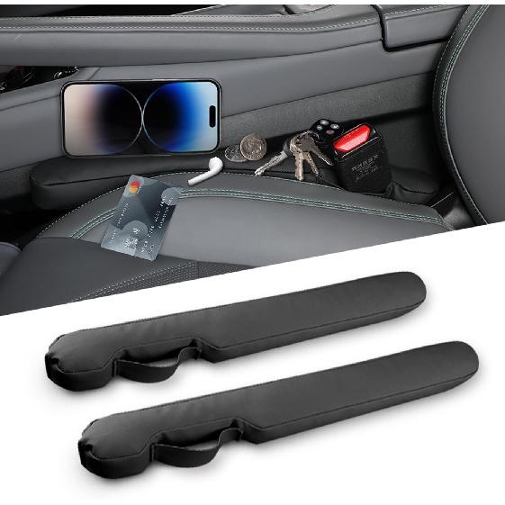 

Leather Car Seat Gap Filler Universal for Car Truck SUV to Block The Gap Between Seat and Console Stop Things from Dropping 2 Sets Black чорний