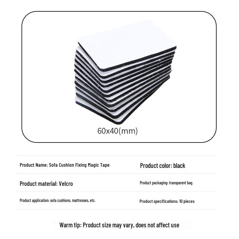 Needle-Free Sofa Cushion Fasteners: Non-Slip Hook & Loop Stickers with Self-Adhesive Backing