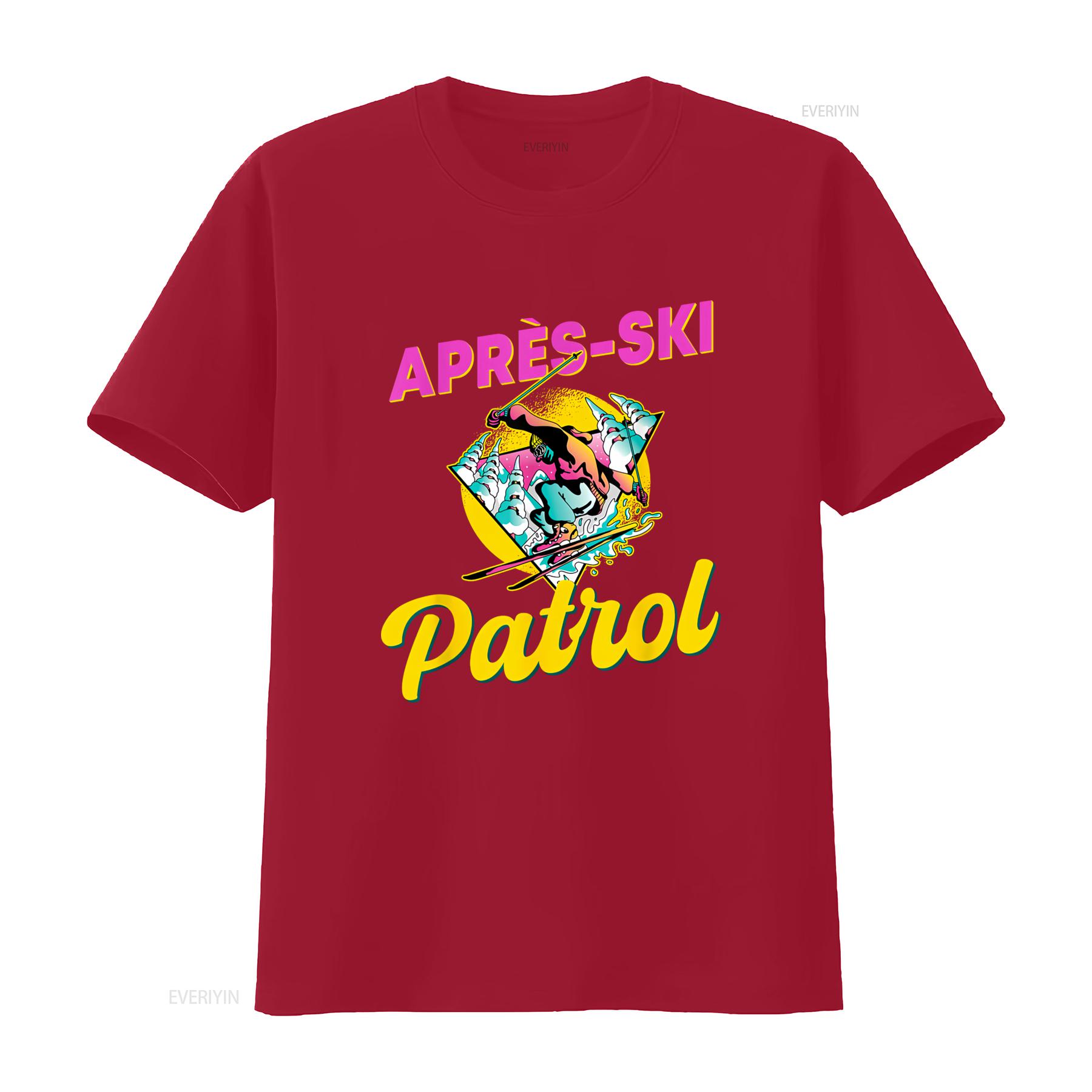 

80s Retro Apres Ski Patrol Design 90s Skiing T Shirt Long or s Available vintage Washed Slightly homme Casual Versatile Stylish S
