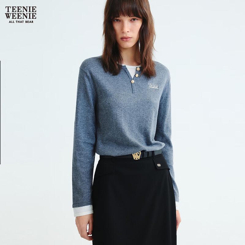 Teenie Weenie Bear Women's Faux Two-Piece Knit Sweater