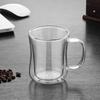 Transparent Borosilicate Double-Walled Glasses with A Handle, Suitable for Coffee, Tea, Cappuccino, Latte Macchiato Mugs